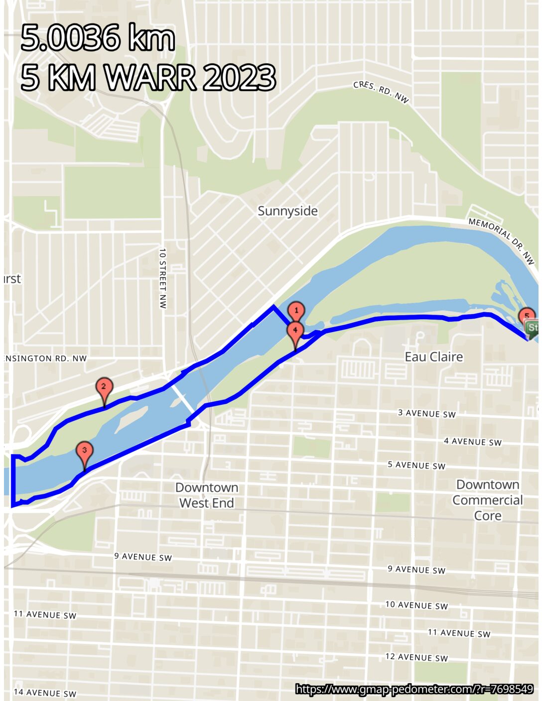5K race route