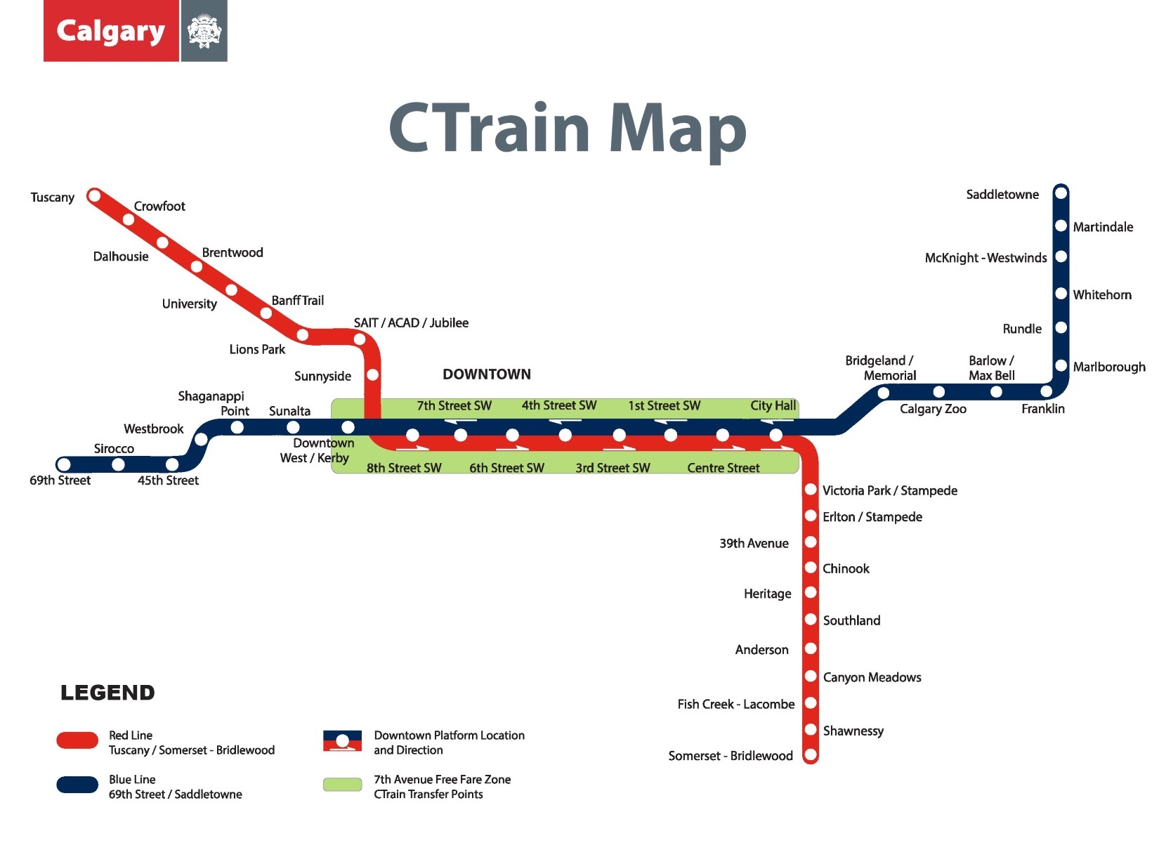 calgary-ctrain-map - Auckland, New Zealand